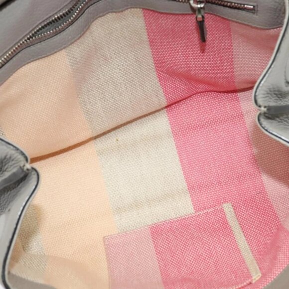 GUCCI Bamboo Daily Hand Bag Leather 2way Gray Silver 370831 Auth BA4687 - Picture 12 of 16